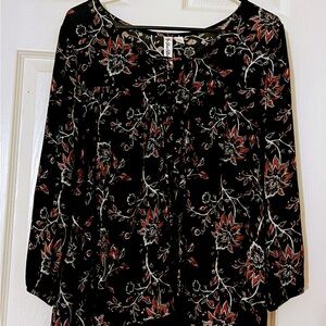 Others Follow Black and Red Floral Blouse